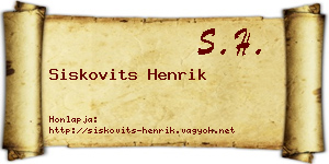 Siskovits Henrik névjegykártya