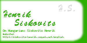 henrik siskovits business card
